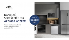 Na velké spotřebiče ETA až 5 000 Kč zpět